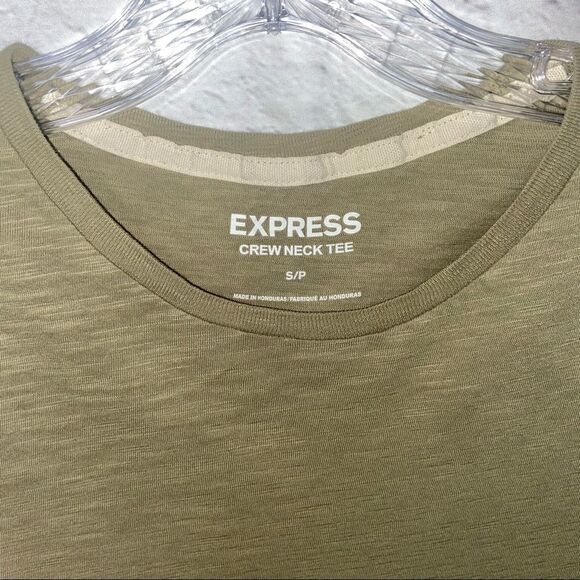 Express Men’s Crew Neck Tee Olive Green Size Small - Picture 2 of 3